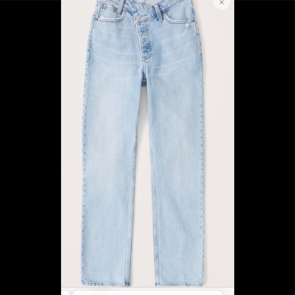 Abercrombie & Fitch The Dad High Rise Jean in Crossed Light Wash